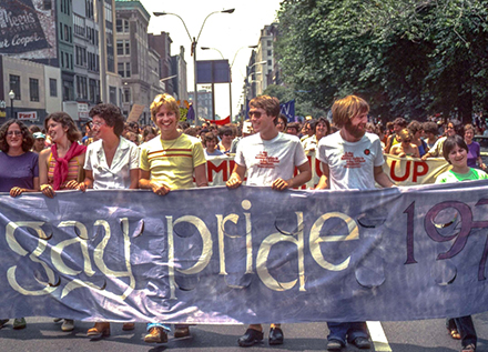 1977 gay pride parade on Commonwealth Avenue in Boston, Massachusetts.