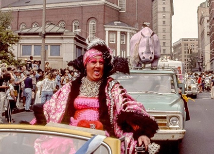 Sylvia Sidney as Queen of the 1974 Boston Pride Parade