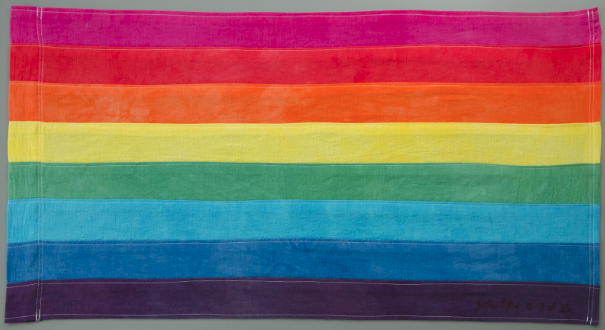 The rainbow flag is first used as a symbol of homosexual pride, with 8 colors.